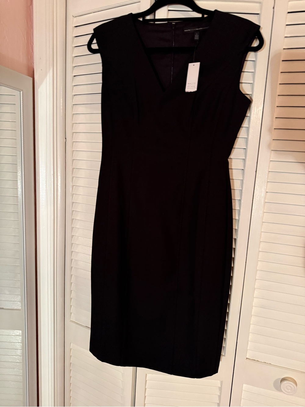 Classic LBD Sheath by White House Black Market V-Neck Midi Dress